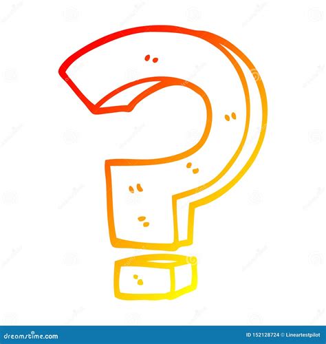 a creative warm gradient line drawing cartoon question mark stock vector illustration of