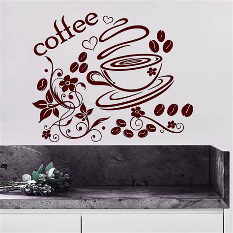 Coffee Wall Decals Cup Decal Vinyl Sticker Home Decor Interior Design