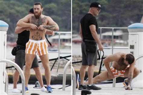 shirtless conor mcgregor stretches before going for a run three days after ‘flashing woman in