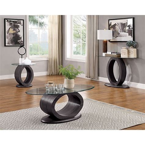 Lodia Iii Cm4825gy C Pk Contemporary Coffee Table With Tempered Glass