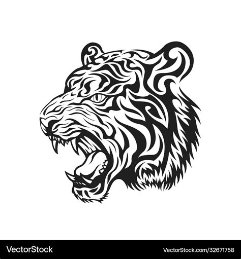 Tribal Tiger Tattoo Design Royalty Free Vector Image