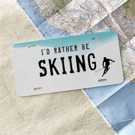 i d rather be skiing license plate zazzle license plate plates skiing