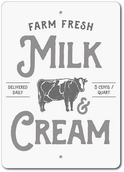 Milk And Cream Sign Farm Fresh Milk Sign Dairy Cow Decor Etsy In 2020