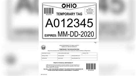 Ohio Bmv Print Your Temporary Tag Online