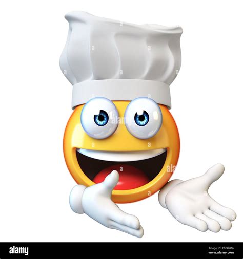 Emoji Cook Isolated On White Backgroundemoticon Restaurant Chef 3d