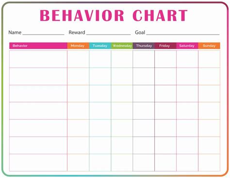 Pre K Behavior Chart Template