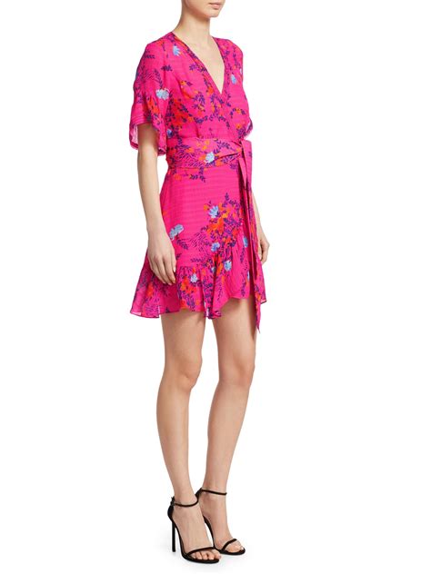Tanya Taylor Brandy Floral Wrap Dress In Pink Lyst