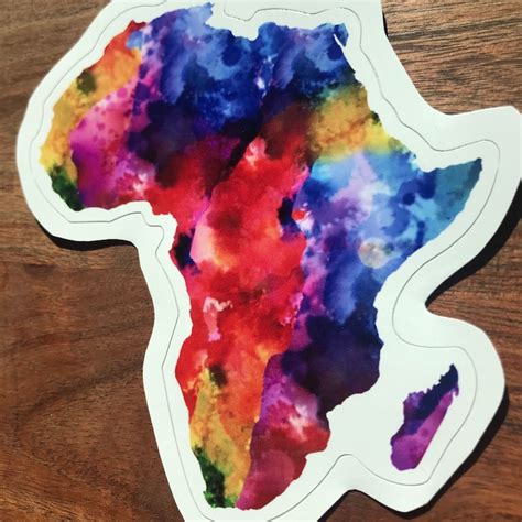 Africa Sticker Africa Decal Watercolor Sticker Laptop Etsy