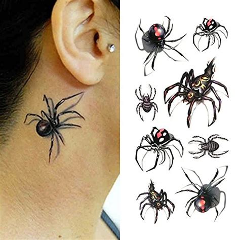 Tget some amazing henna tattoo ideas with our design guide. Oottati Small Cute Temporary Tattoo Spider 3D Halloween (Set of 2) - Tattoo News