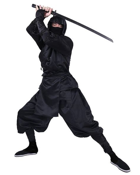 Cosplayfm Mens Black Ninja Halloween Costume L Clothing