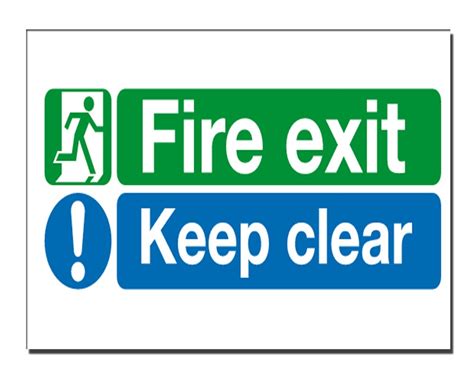 Fire Exit Keep Clear Safety Sign
