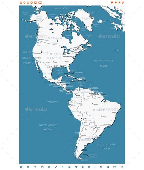 North And South America Map Mapa De America Del Sur Mapa De America Sudamerica