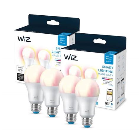 Wiz 60 Watt Equivalent A19 Dimmable Smart Led Color And Tunable White