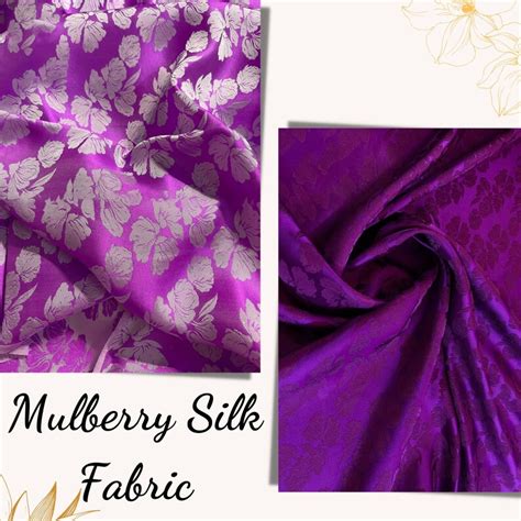 Pure Mulberry Silk Fabric By The Yard Floral Silk Handmade Etsy