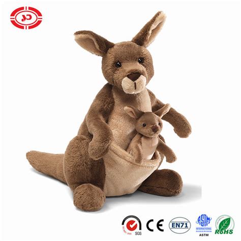 Grey Sitting Australia Mascot Soft Plush Kangaroo Toy With Joey China