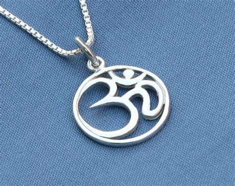 Items Similar To Silver Om Necklacesterling Silver Ohm Necklaceyoga