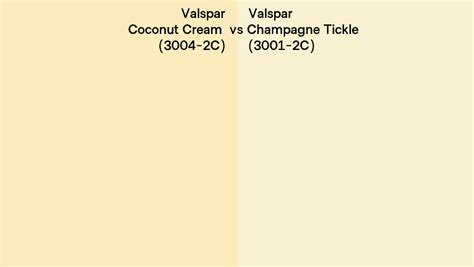 Valspar Coconut Cream Vs Champagne Tickle Side By Side Comparison