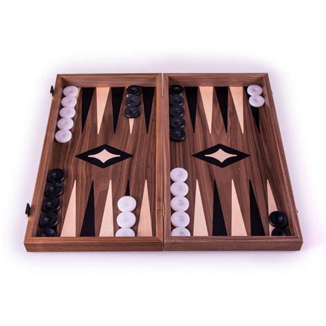 Set Joc Tablebackgammon Cu Tabla De Sah La Exterior Lemn De Nuc Si