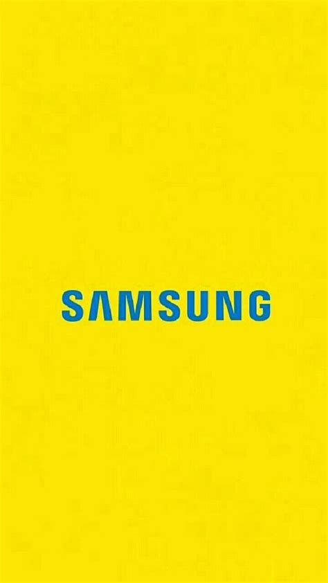 The Samsung Logo Is Shown Against A Yellow Background