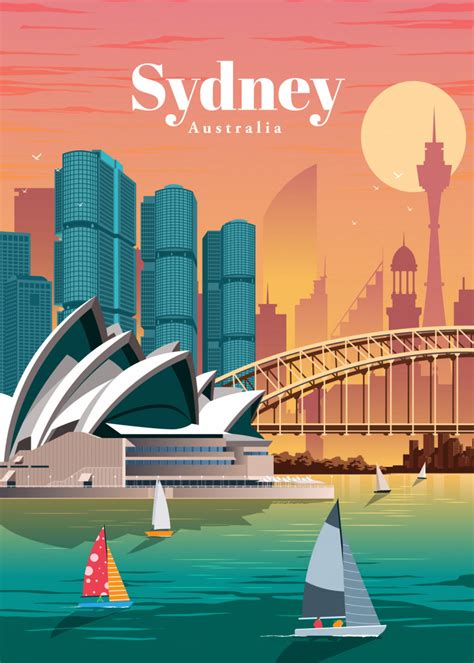 Travel To Sydney Poster Print By Studio 324 Displate In 2020
