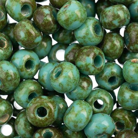 Czech Seed Beads 20 Seed Bead Turquoise Travertine Beadfx