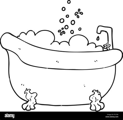 Freehand Drawn Black And White Cartoon Bath Full Of Water Stock Vector Image And Art Alamy