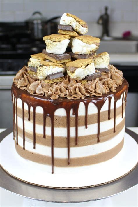 Smores Cake Fluffy Chocolate Cake With Marshmallow Frosting Recipe