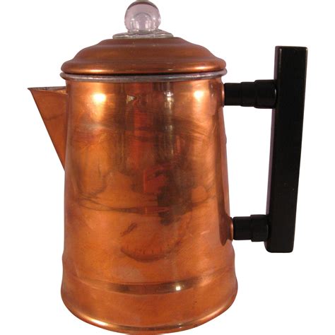 Vintage Camping Copper Coffee Pot Small 4 Cups Stovetop Percolator Sold