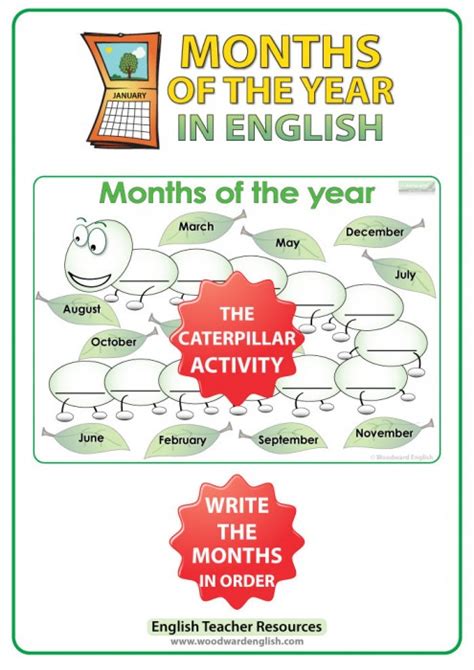 English Months Bundle Of Esl Activities Woodward English