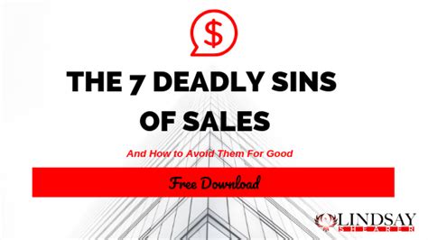 Master The 7 Deadly Sins Of Sales Lindsay Shearer