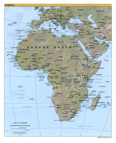 Africa Physical Map Full Size