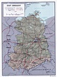 Large political and administrative map of East Germany with relief ...