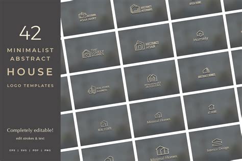 Minimalist Abstract House Logo Bundle Bundle · Creative Fabrica