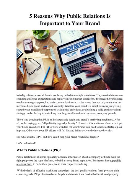 Ppt 5 Reasons Why Public Relations Is Important To Your Brand