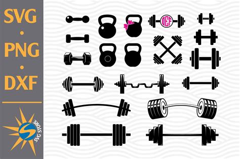 Crossfit Svg Barbell Design Gym Svg Barbell Cut File Weights Svg