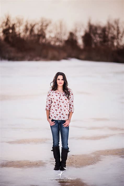 Sarinas Snowy Winter Senior Session At Oakhurst Golf And Country Club