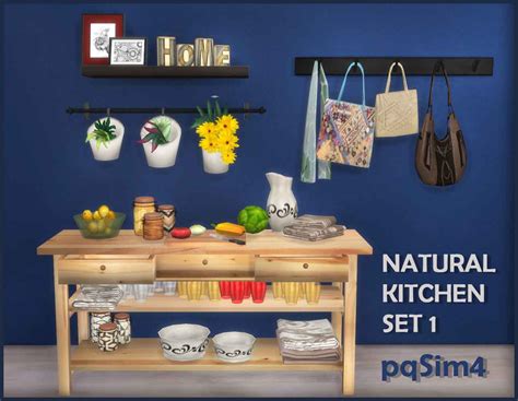 Sims 4 Ccs The Best Natural Kitchen Set 1 By Pqsim4
