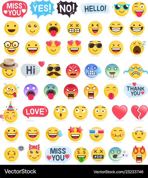 Emoji Emoticons Symbols Icons Set Royalty Free Vector Image