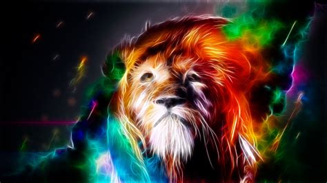 Lion ultrahd wallpaper for wide 16:10 5:3 widescreen whxga wqxga wuxga wxga wga ; Fractal Art Lion Super Cool Picture | Lion artwork, Animal ...