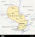 Mapa político de Paraguay Fotografía de stock - Alamy