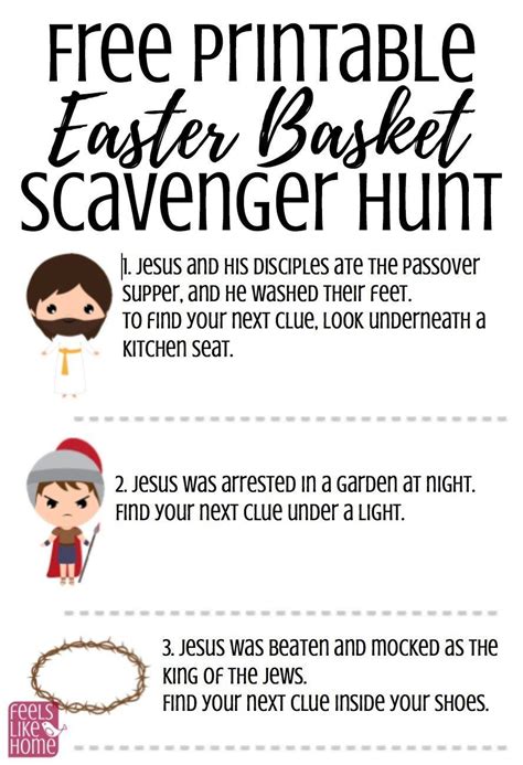 Free Printable Christ Centered Easter Basket Scavenger Hunt For Easter