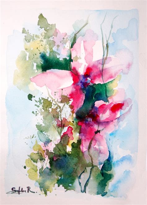 Abstract Watercolor Painting Passionate Ensemble By Canotstop