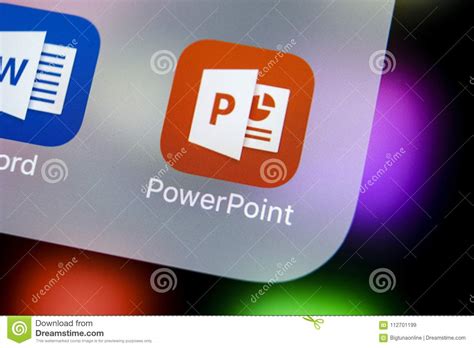 Microsoft Office Powerpoint Application Icon On Apple Iphone X Screen