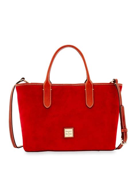 Dooney And Bourke Suede Brielle Tote Red Women Handbags Purses Red