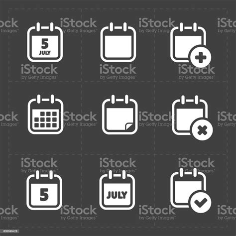 Vector White Calendar Icons Stock Illustration Download Image Now