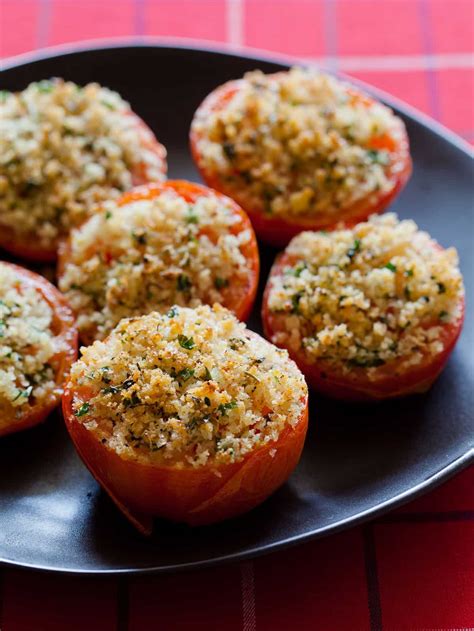 Herb And Panko Crusted Baked Tomatoes Spoon Fork Bacon