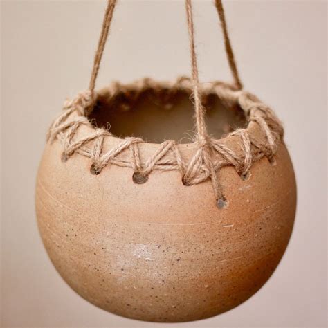 Brown Ceramic Hanging Pot For Plants Mora Taara Home Decor