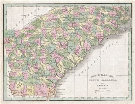 North Carolina South Carolina And Georgia Geographicus Rare Antique Maps