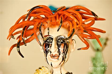 Redhead Beauty Made Of Glass Glass Art By Yurix Sardinelly Fine Art
