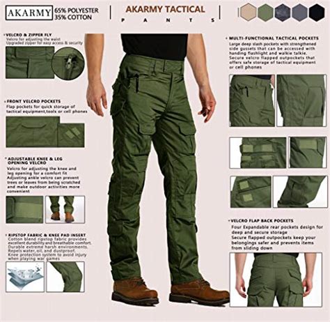 Akarmy Mens Military Tactical Pants Casual Camouflage Multi Pocket Bdu